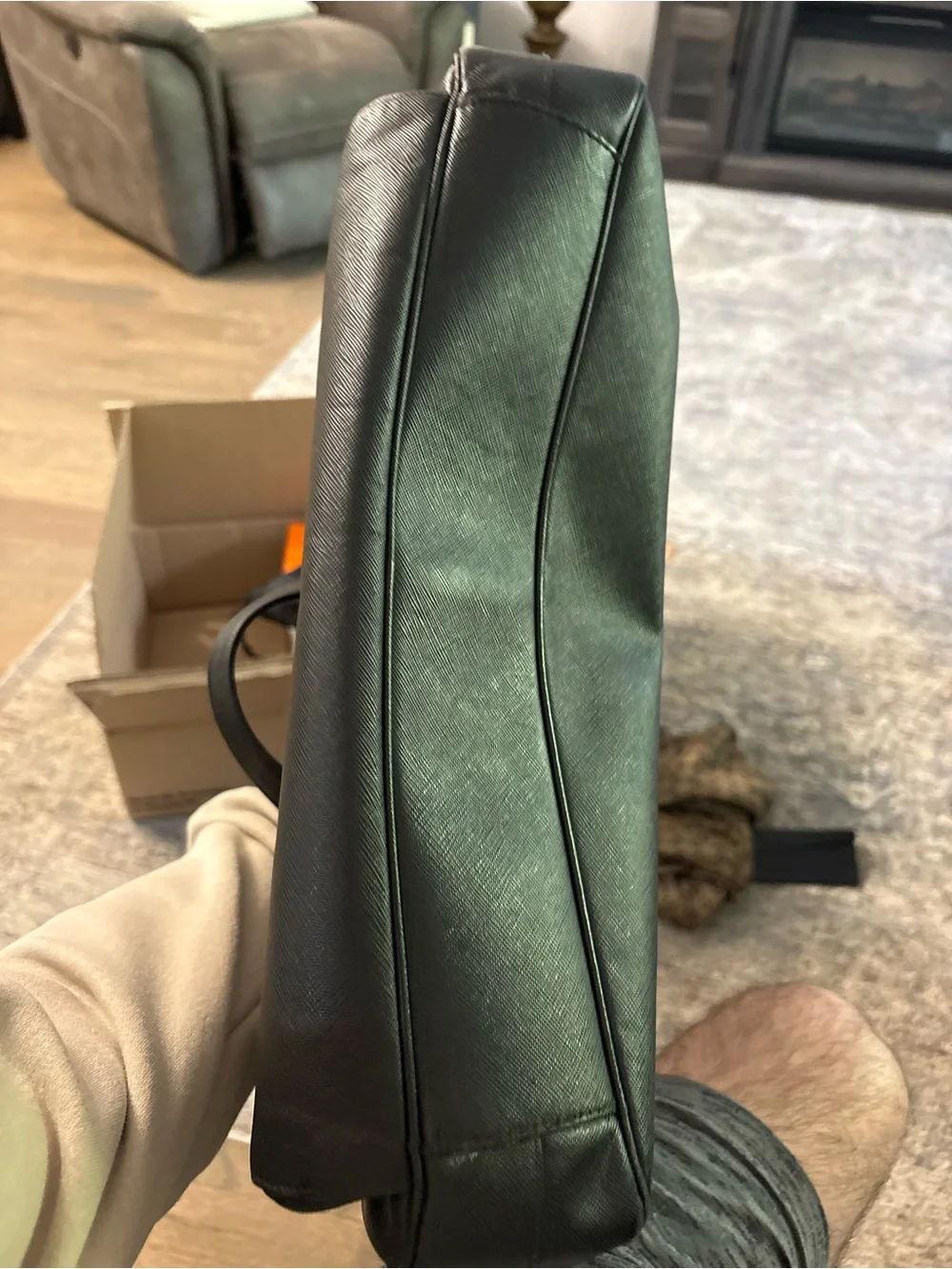 Men's Black Prada Leather Briefcase Travel & Work Bag